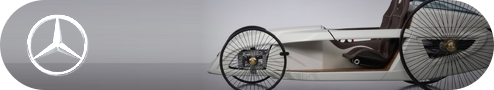 Mercedes-Benz retro-futuristic concept vehicle with large spoke wheels and sleek white body